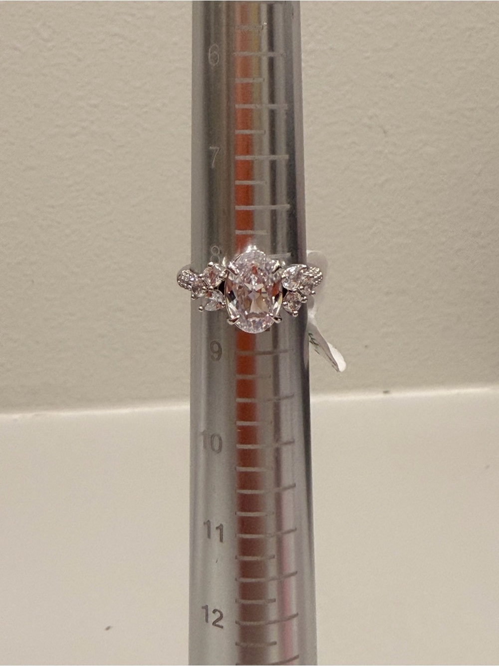 Bomb Party NWT! Silver Oval Cubic Zirconia Halo Ring in Clear